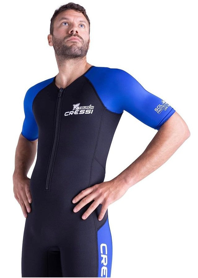 Muta CRESSI Tiburon Shorty 2mm Nero/Blu – Zip Anteriore, Neoprene Per Snorkeling - Foto 4